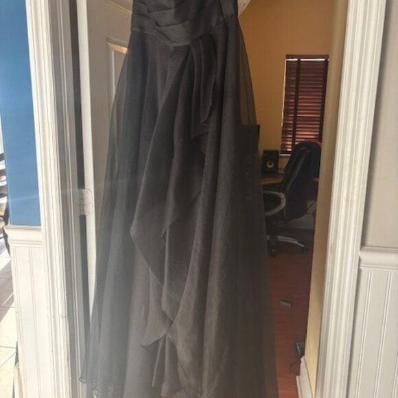 Theia Black Strapless Gown Size 6 - Picture 4 of 4